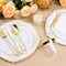 350PCS White & Gold Disposable Dinnerware Set – Plates, Cutlery, Cups & Napkins for 50 Guests
